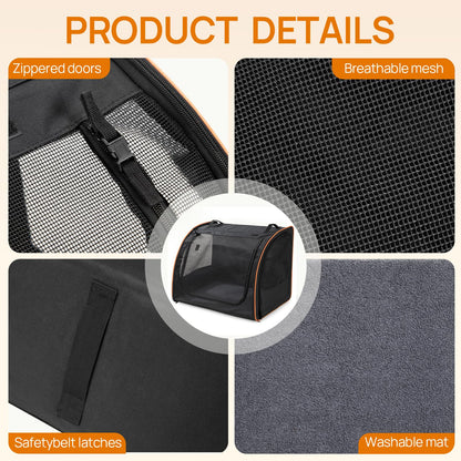 Soft-Sided Dog Car Seat Carrier for Safe Backseat Travel