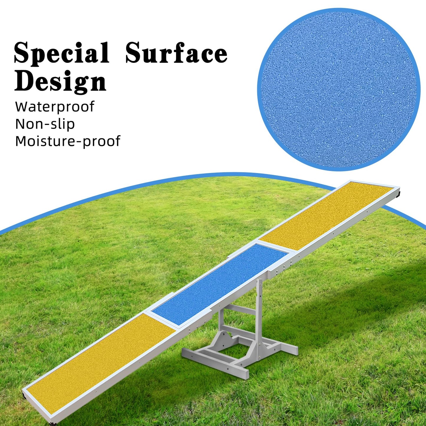 118-Inch Adjustable Dog Agility Seesaw for Backyard Training