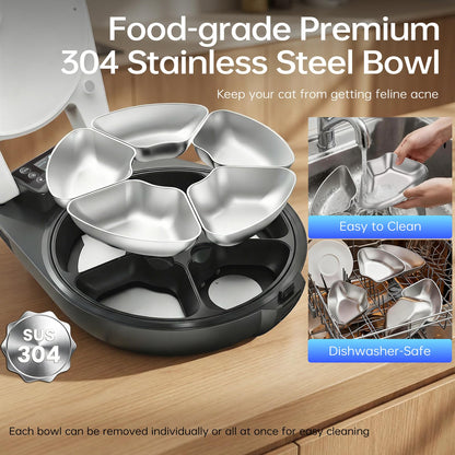 5-Meal Refrigerated Automatic Wet Food Cat Feeder