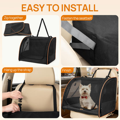 Soft-Sided Dog Car Seat Carrier for Safe Backseat Travel
