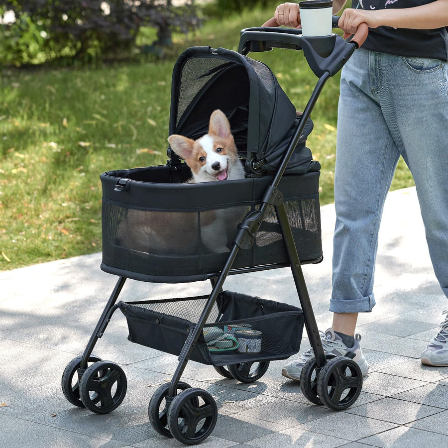 3-in-1 All-Terrain Pet Stroller with Removable Carrier