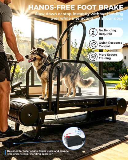 HSAUPI Dog Treadmill with Foot Brake, Non-Motorized for Large Dogs