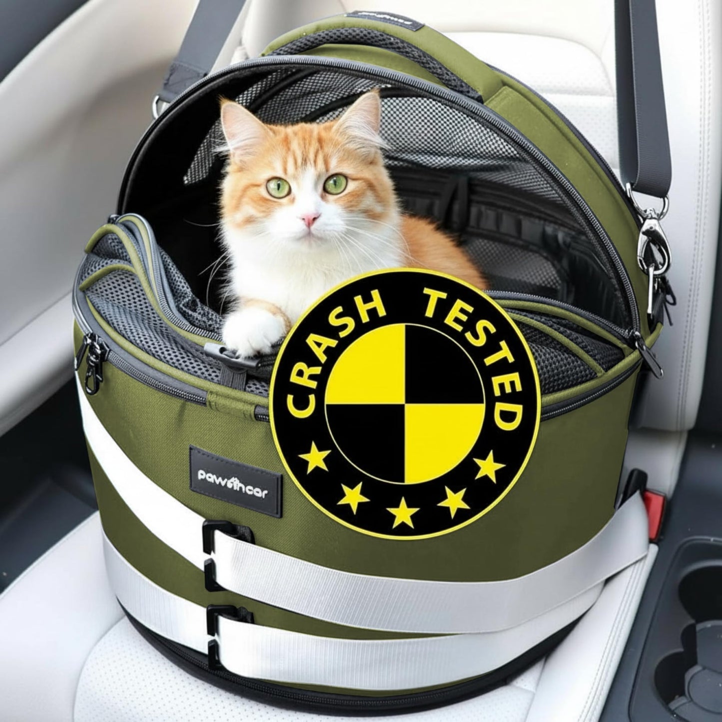 PawsInCar Crash-Tested Portable Small Dog Car Seat