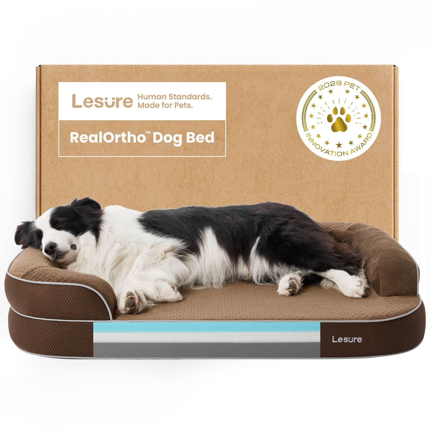 3-Layer Memory Foam Orthopedic Dog Bed with Washable Cover