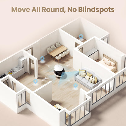 2K Mobile Pet Camera Robot with Night Vision & Two-Way Talk