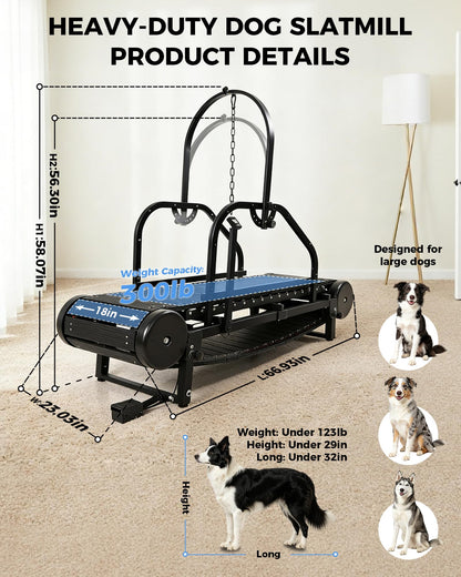 HSAUPI Dog Treadmill with Foot Brake, Non-Motorized for Large Dogs