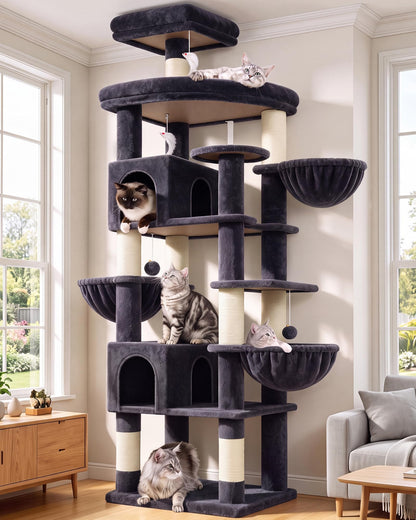 82-Inch Heavy-Duty Cat Tree with Condos, Perches & Baskets
