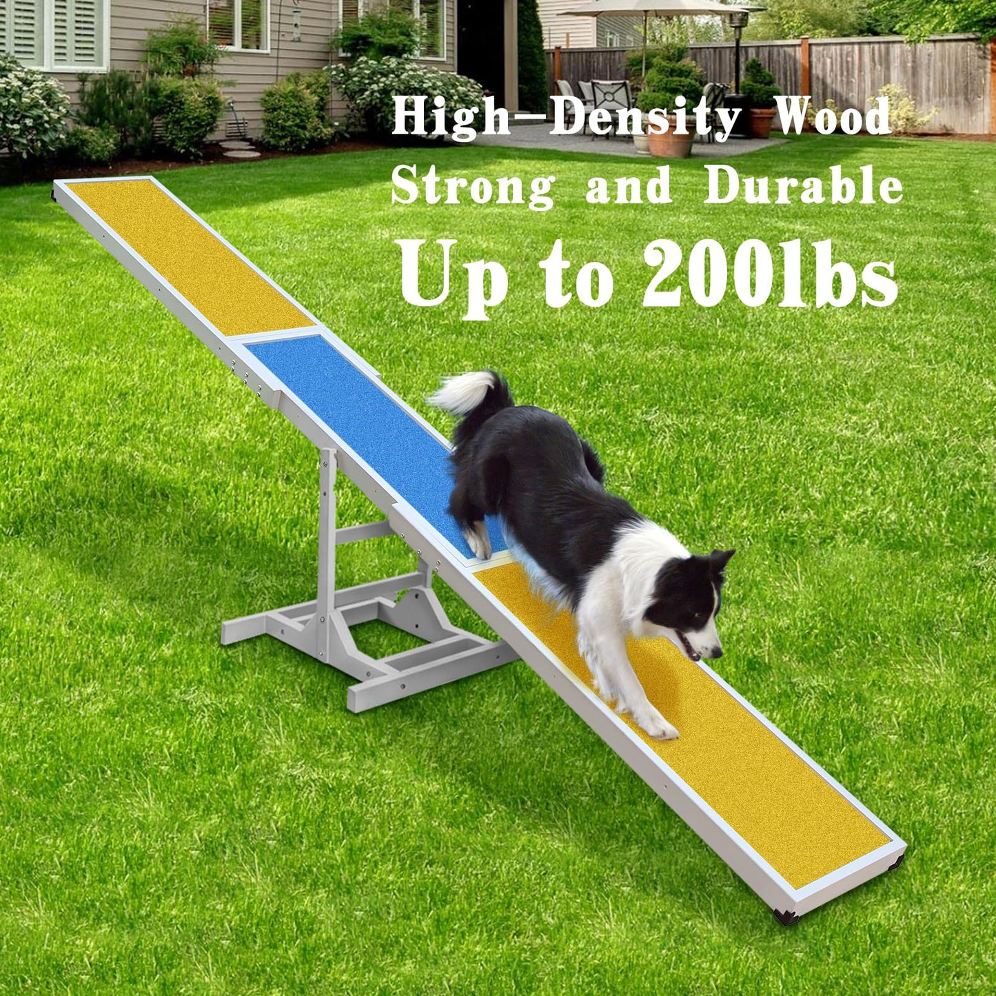 118-Inch Adjustable Dog Agility Seesaw for Backyard Training