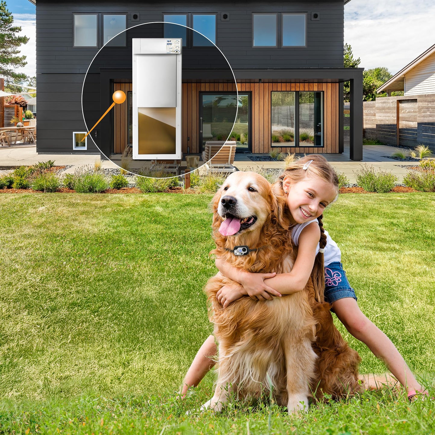Automatic Electronic Pet Door for Large Dogs with Secure Access