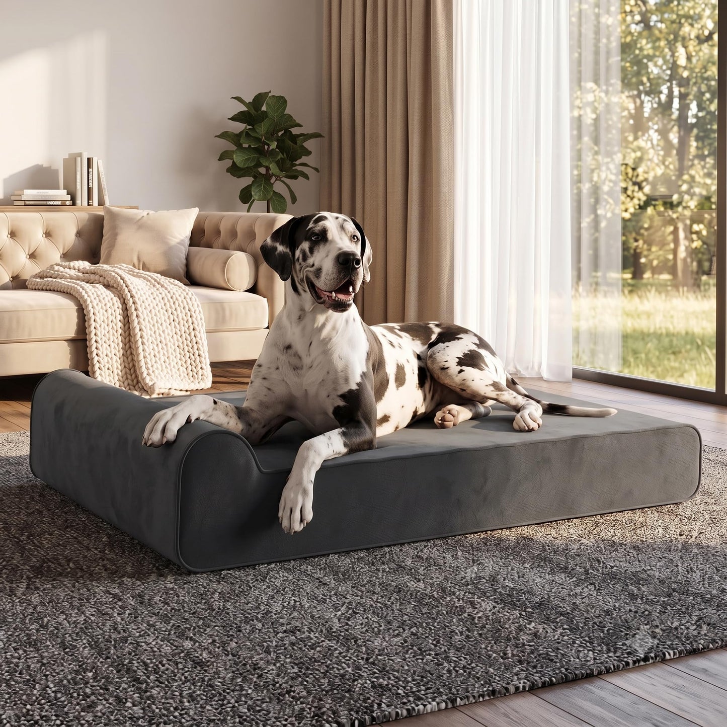 Rexlebo Orthopedic Dog Beds for Large Dogs, Memory Foam Dog Bed